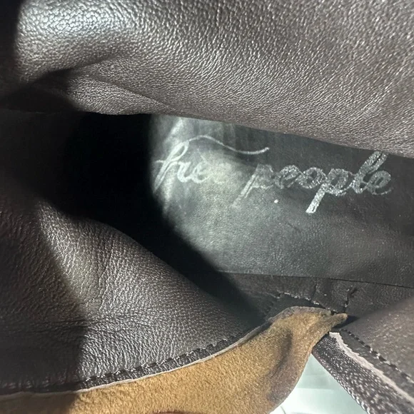 Free People Mahogany Suede Knee-High Fringe Maddox Boots -Size 41 US 10 - Picture 12 of 12